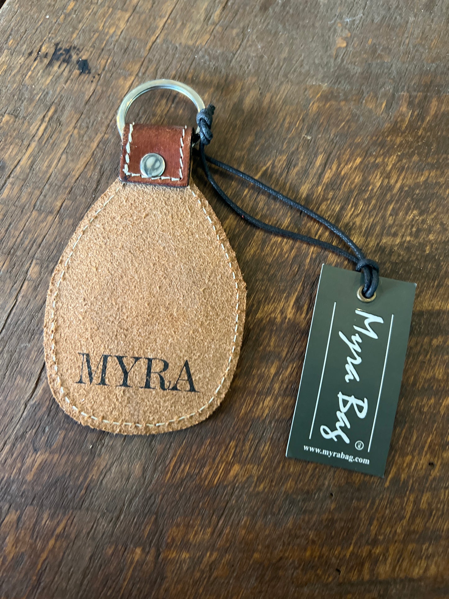 Myra: Sky Diamond Leather Key Fob