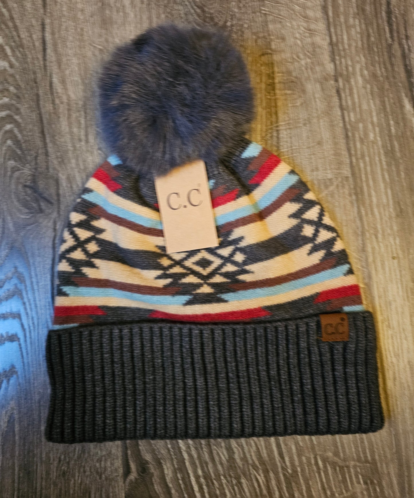 CC Aztec Pom Beanie