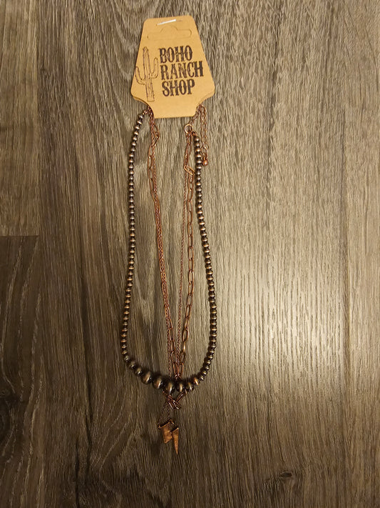 Layered Navajo Lightning Bolt Necklace