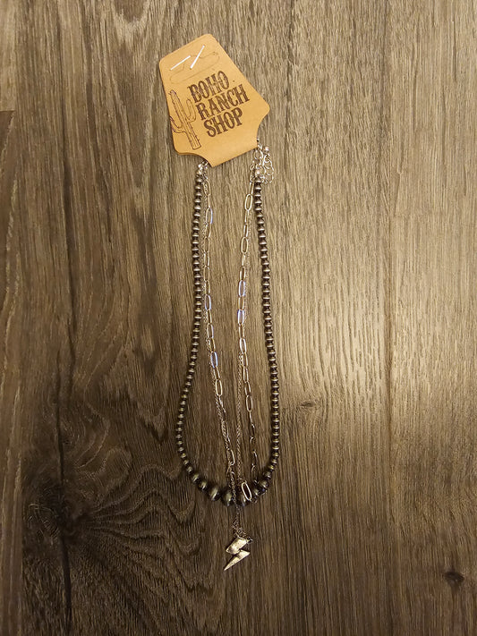 Layered Navajo Lightning Bolt Necklace