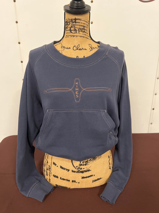 Kimes: Navy Cropped Crewneck Sweater