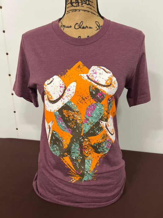 Rowdy Crowd: Ladies Stay Awhile Maroon Tee