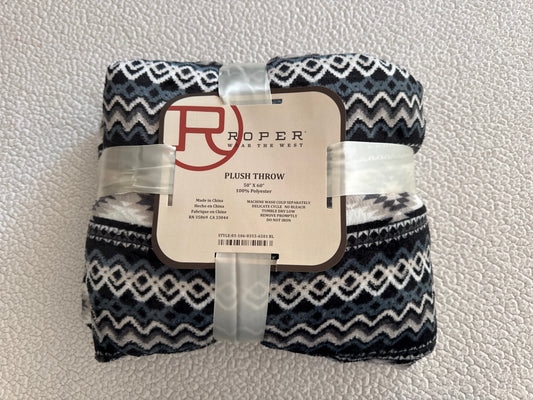 Roper Black/White Aztec Printed Blanket