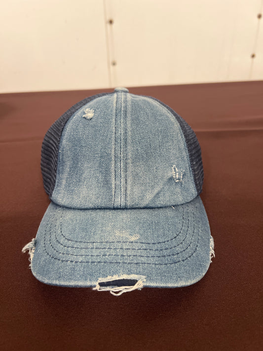 CC: Ladies Denim Criss Cross Cap