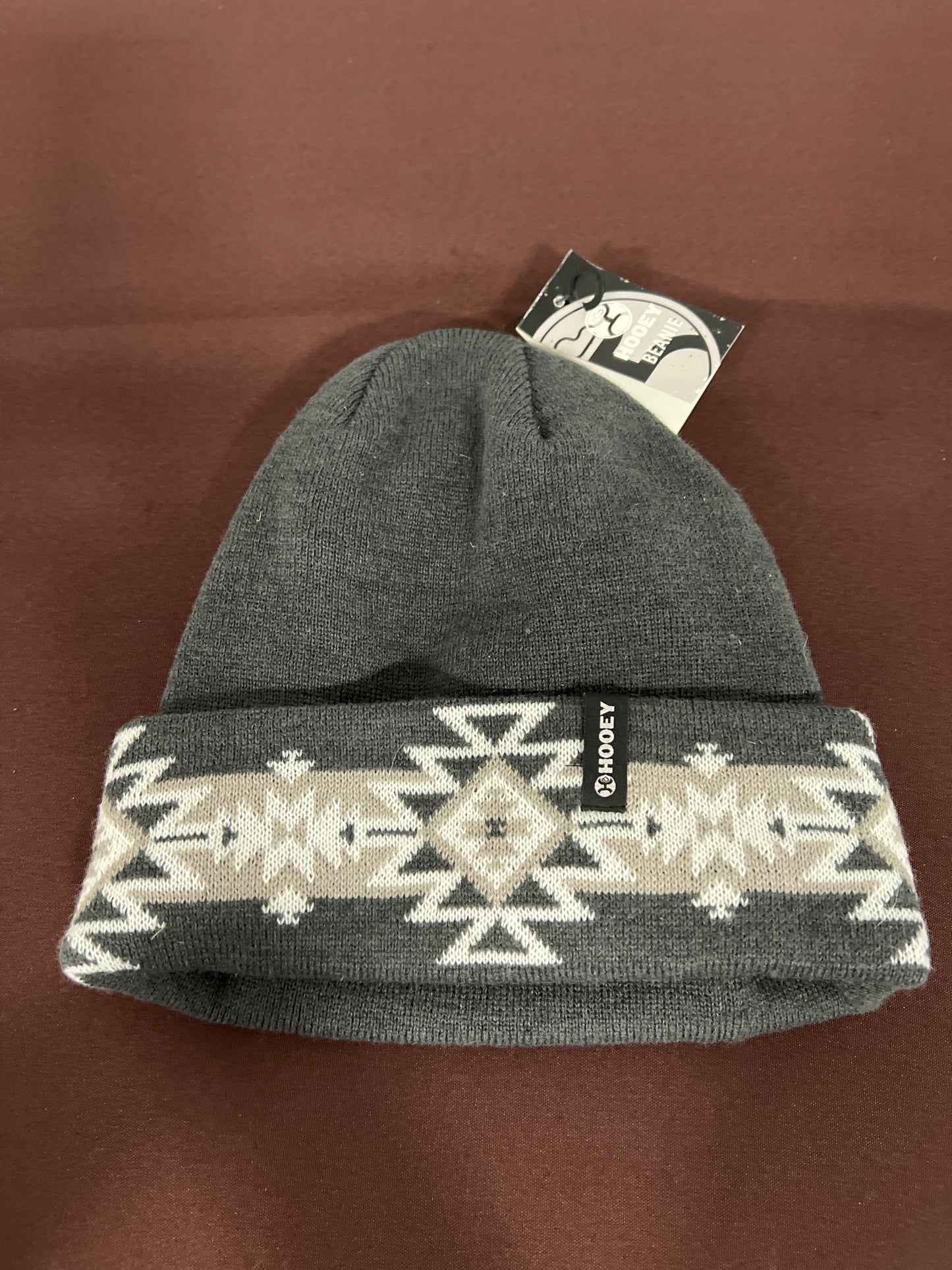 Hooey: Grey Aztec Beanie