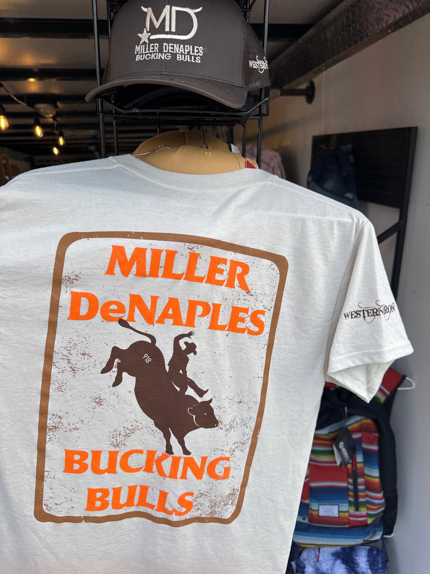 MD Bucking Bulls tan short sleeve shirt