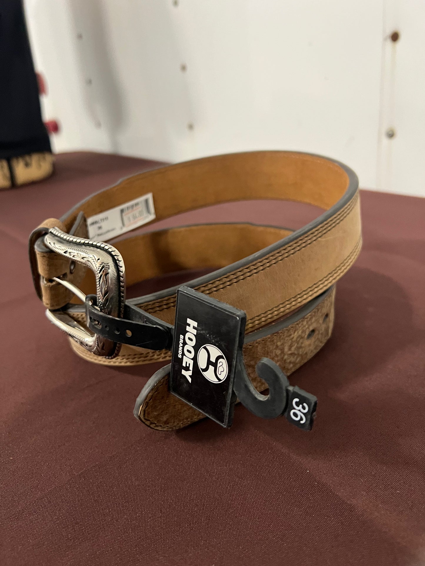 Hooey: “Gibson” Natural/Brown Belt with Silver Buckle