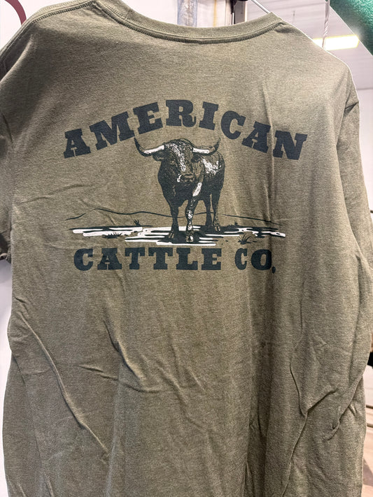 Rural: Men’s American Cattle Co. T15 Heather Olive T Shirt