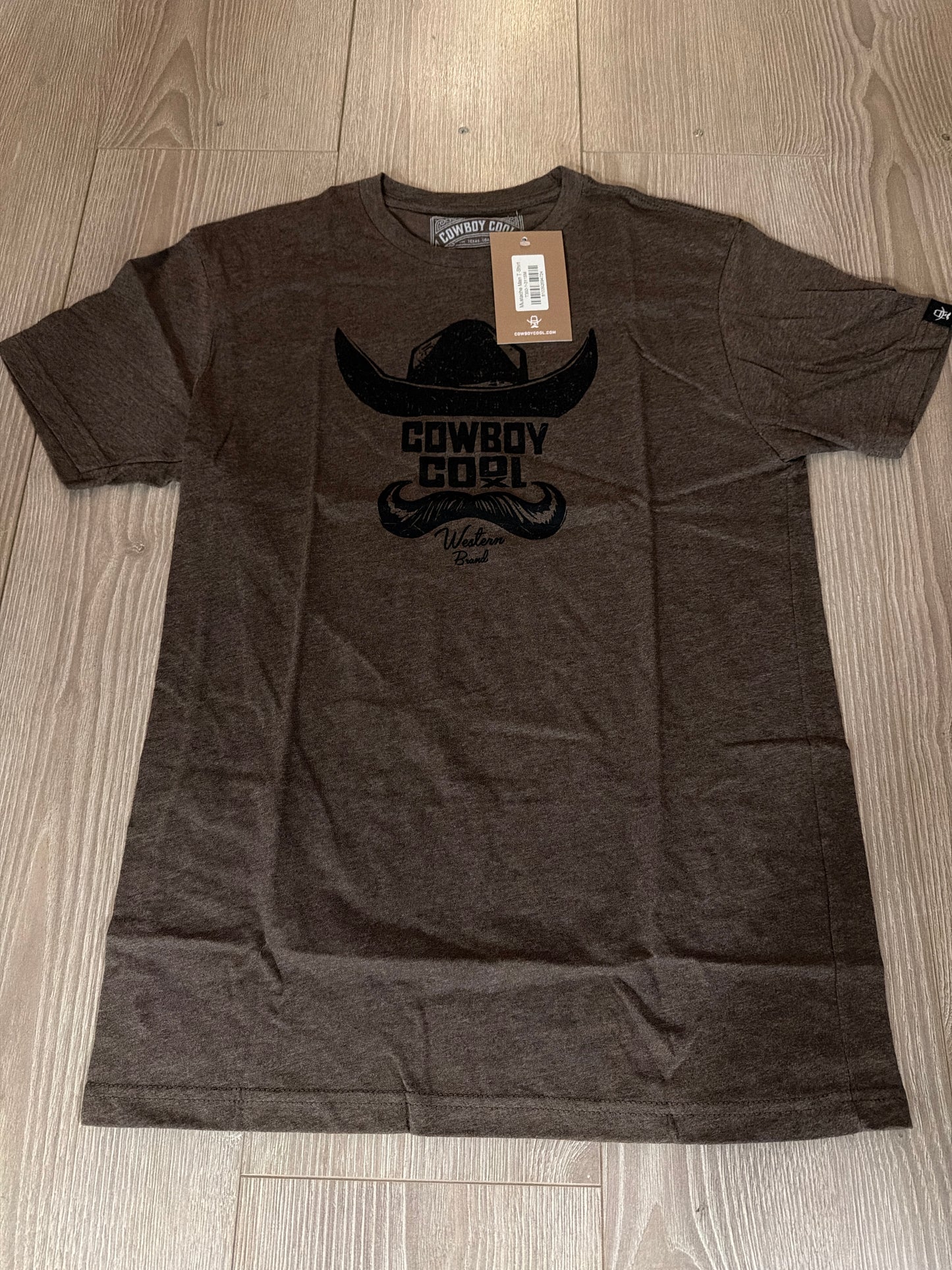 Cowboy Cool: Men’s Mustache Man Brown T shirt