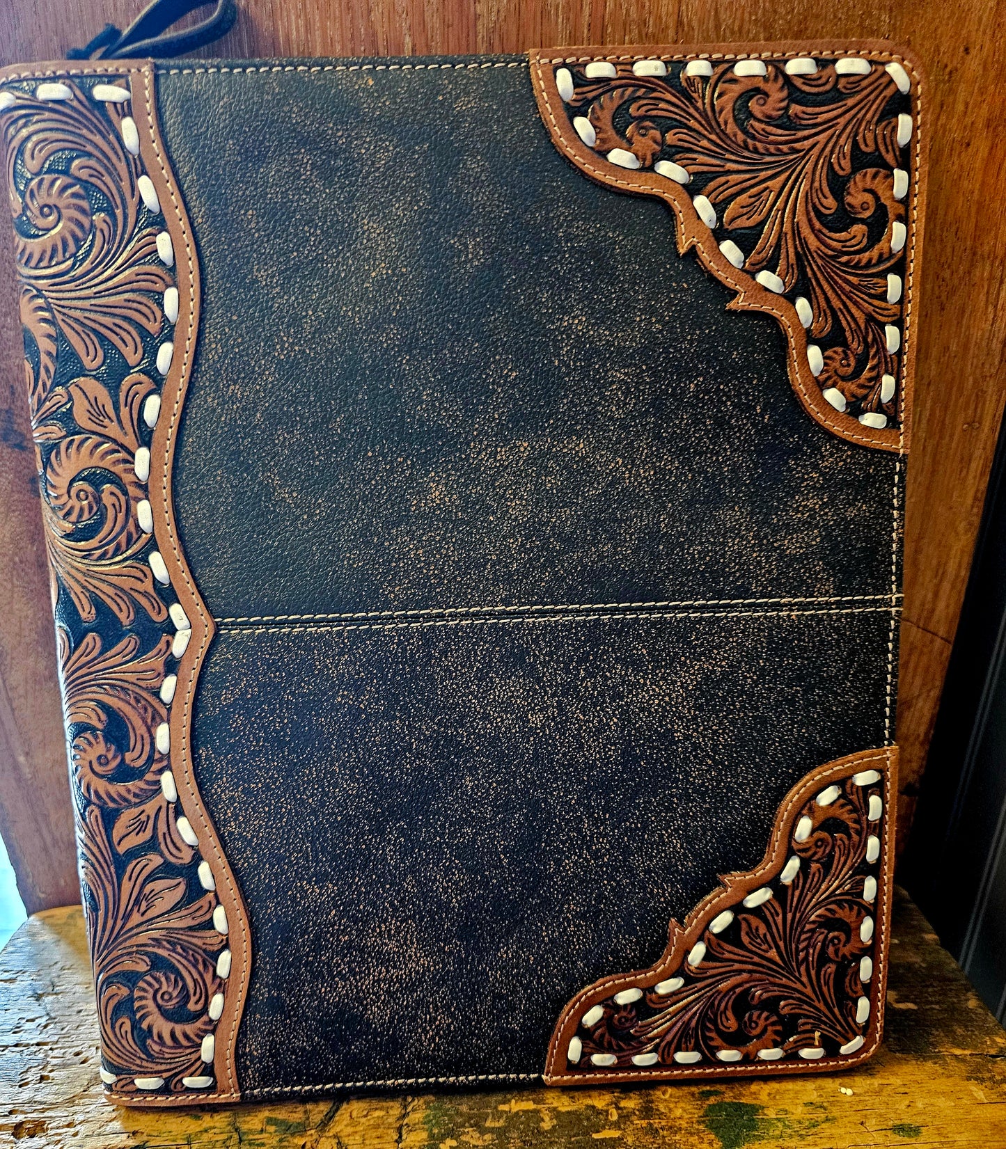 Quill & Scroll Leather Binder