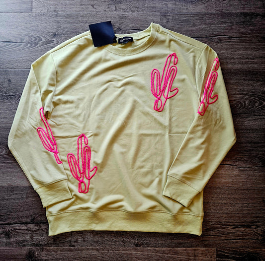 Cactus Rope Embroidered Light Weight Sweatshirt