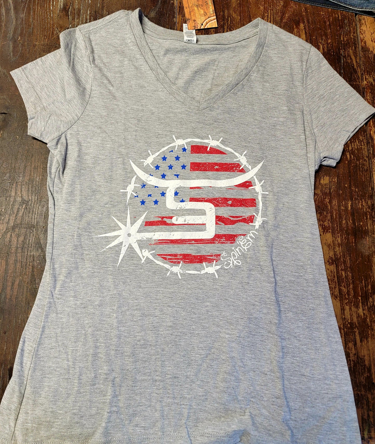 Ladies Spin Em Tee Patriot