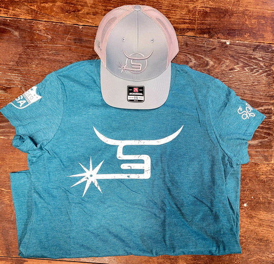 Ladies Spin Em Tee Teal