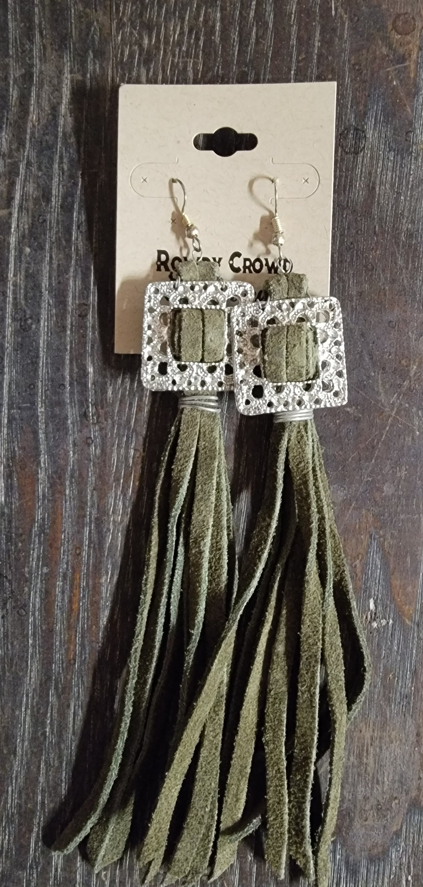 Concho Earrings Olive