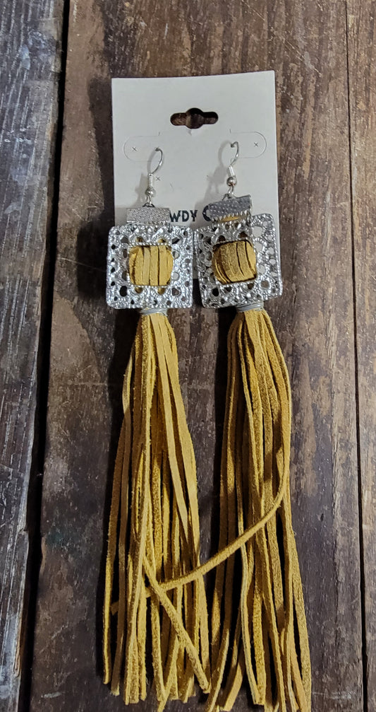 Concho Earrings Mustard