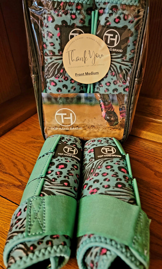 Mint Zebra Print Sport Boots