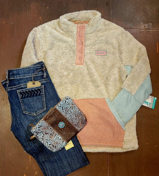 Ladies Hooey Tan Heather Fleece