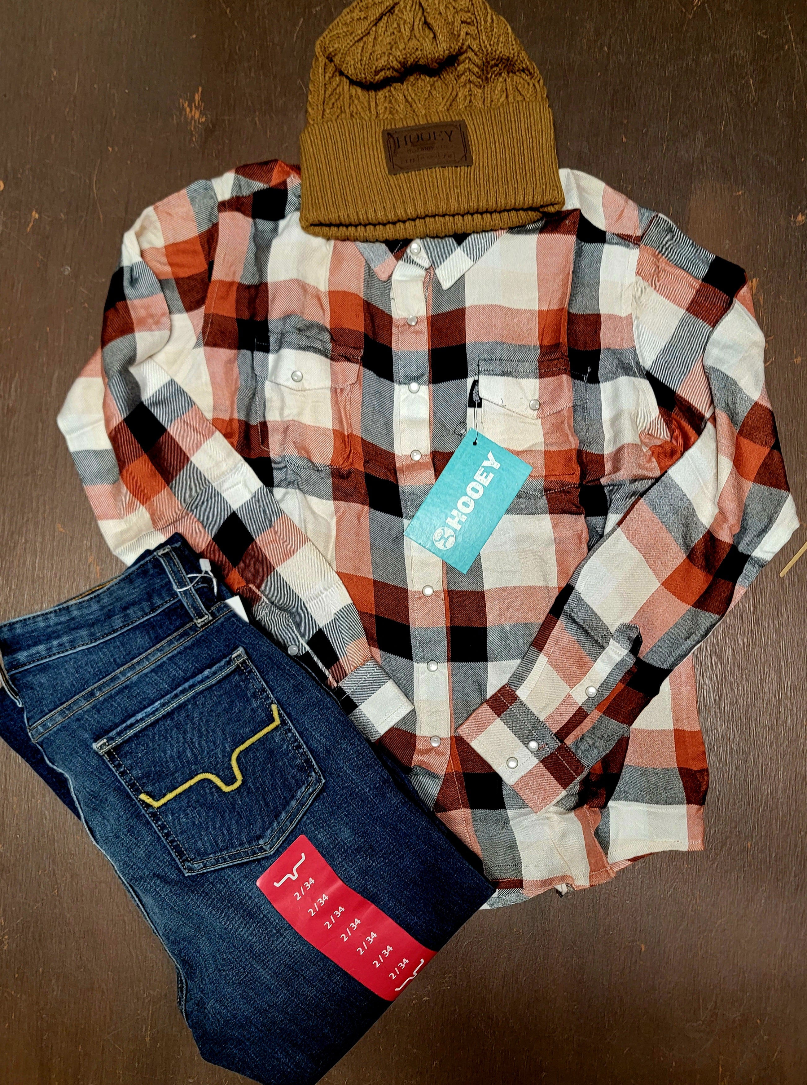 Hooey Ladies Flannel Western Iron