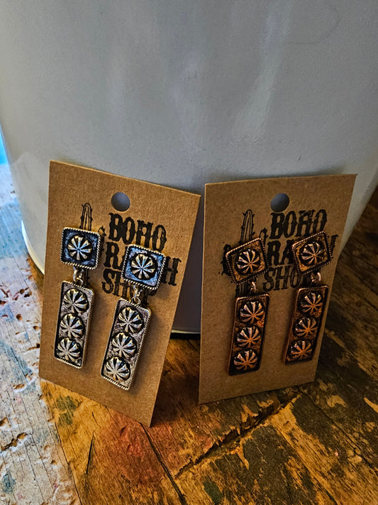 Western Bar Texture Earrings