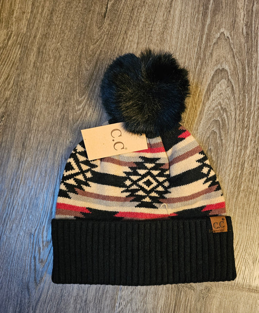 CC Aztec Pom Beanie