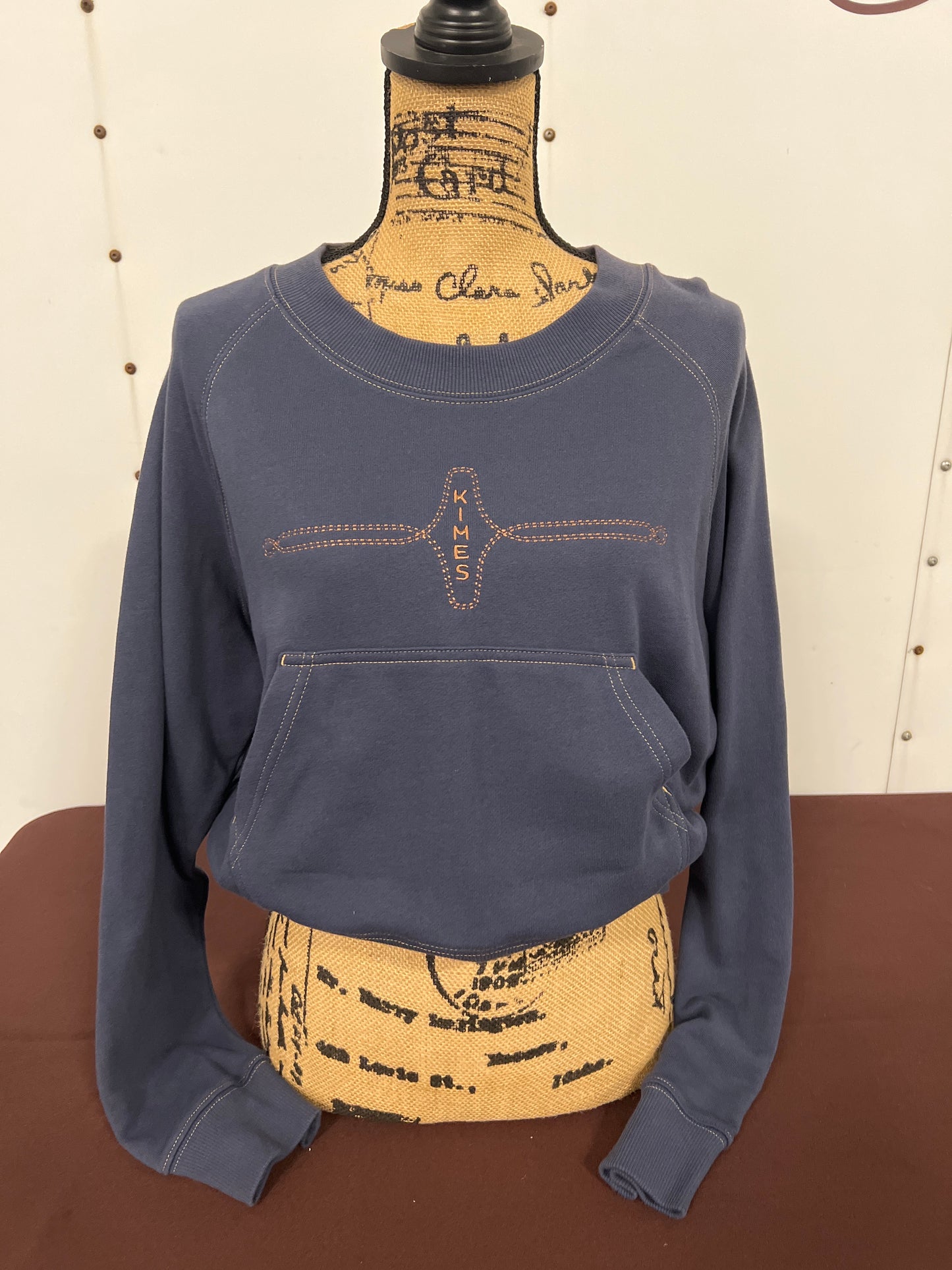 Kimes: Navy Cropped Crewneck Sweater