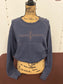 Kimes: Navy Cropped Crewneck Sweater
