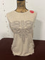 Avery: Ladies Boot Stitch Tan Sleeveless Tank