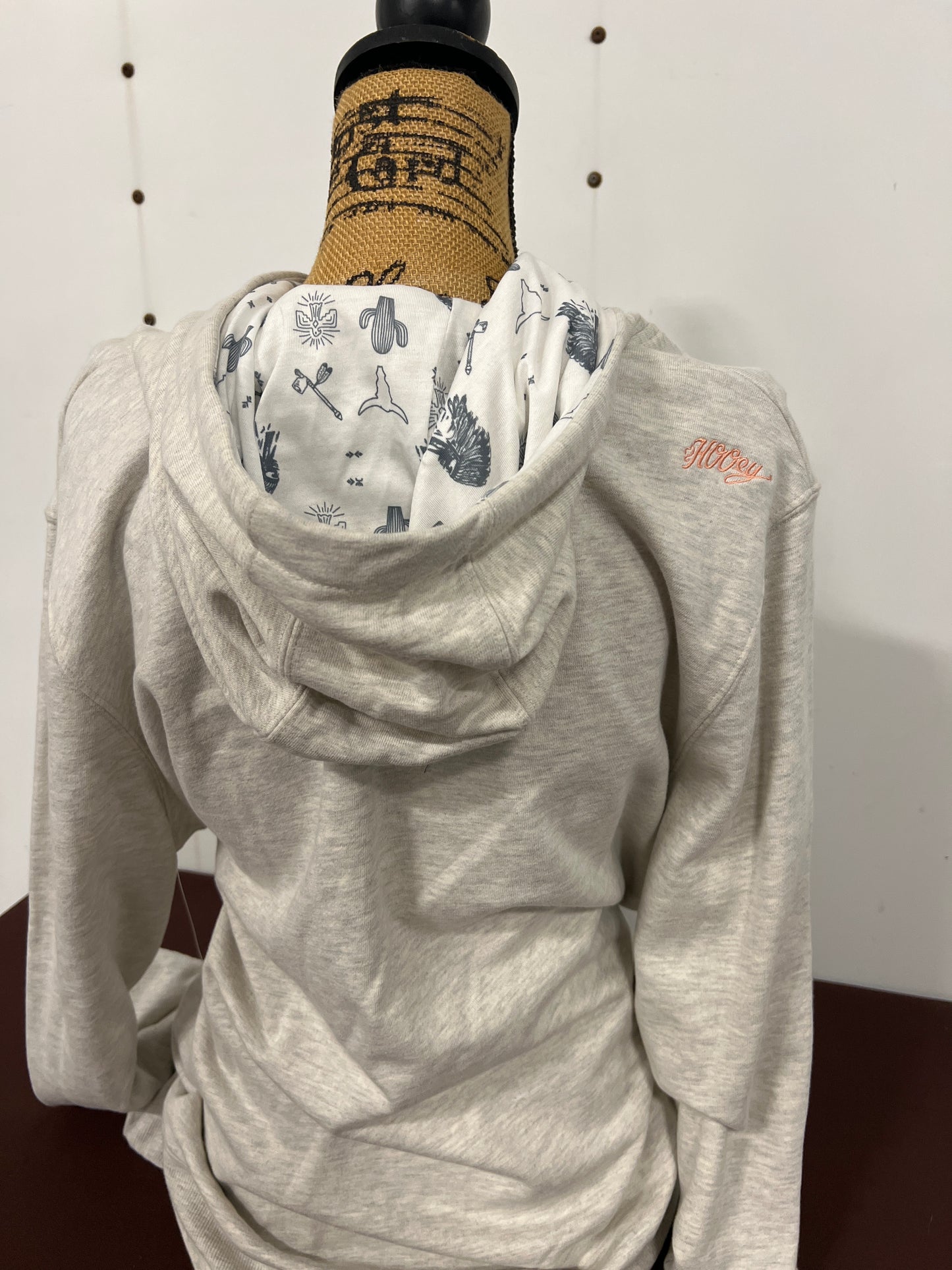 Hooey: Ladies “Praire” Grey Hoody