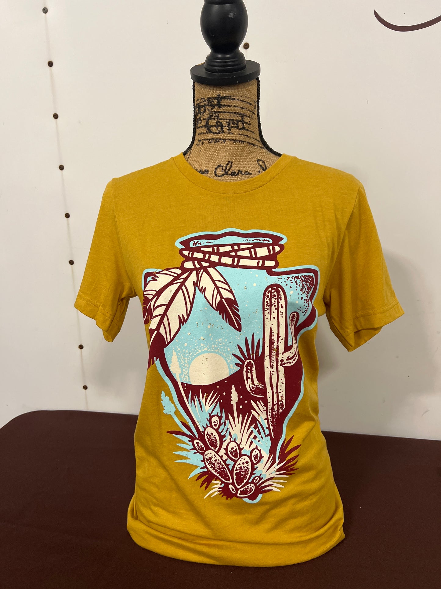 Rowdy Crowd: Ladies Desert Arrowhead Mustard Tee