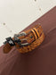 Hooey: Brown&Red “Flora” belt with Silver Square Buckle