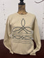 Ladies Boot Stitch Tan Crewneck Sweater