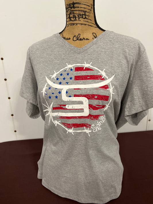Spin Em: Ladies Patriotic Tee