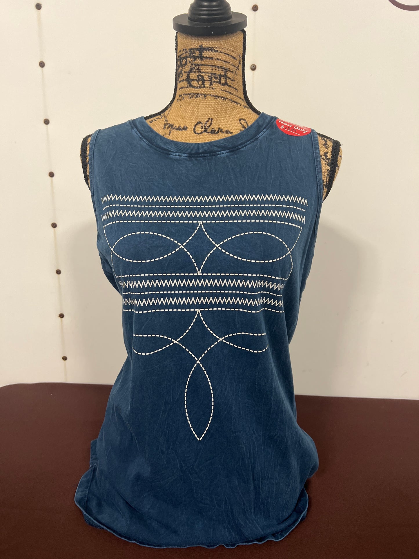 HRT&LUV: Ladies Boot Stitch Sleeveless Tank