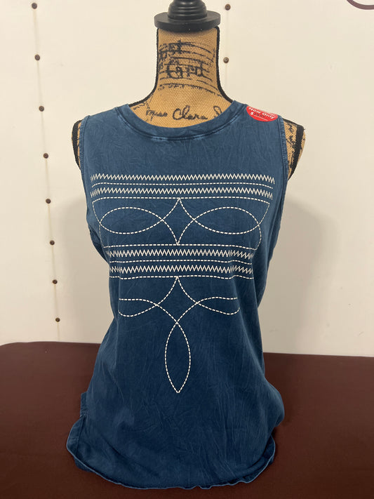 HRT&LUV: Ladies Boot Stitch Sleeveless Tank