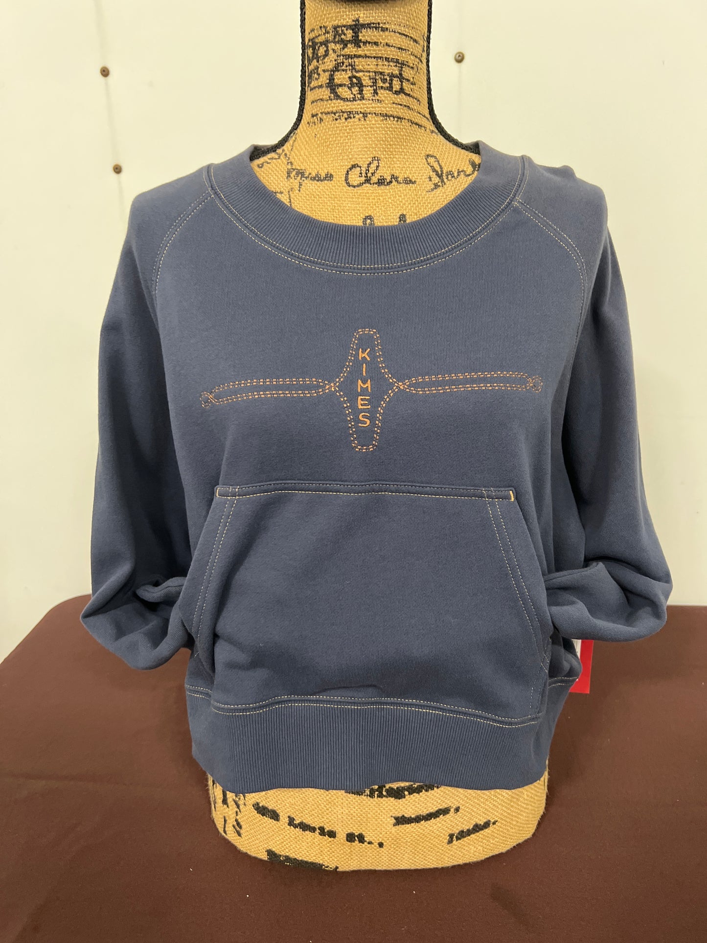 Kimes: Navy Cropped Crewneck Sweater