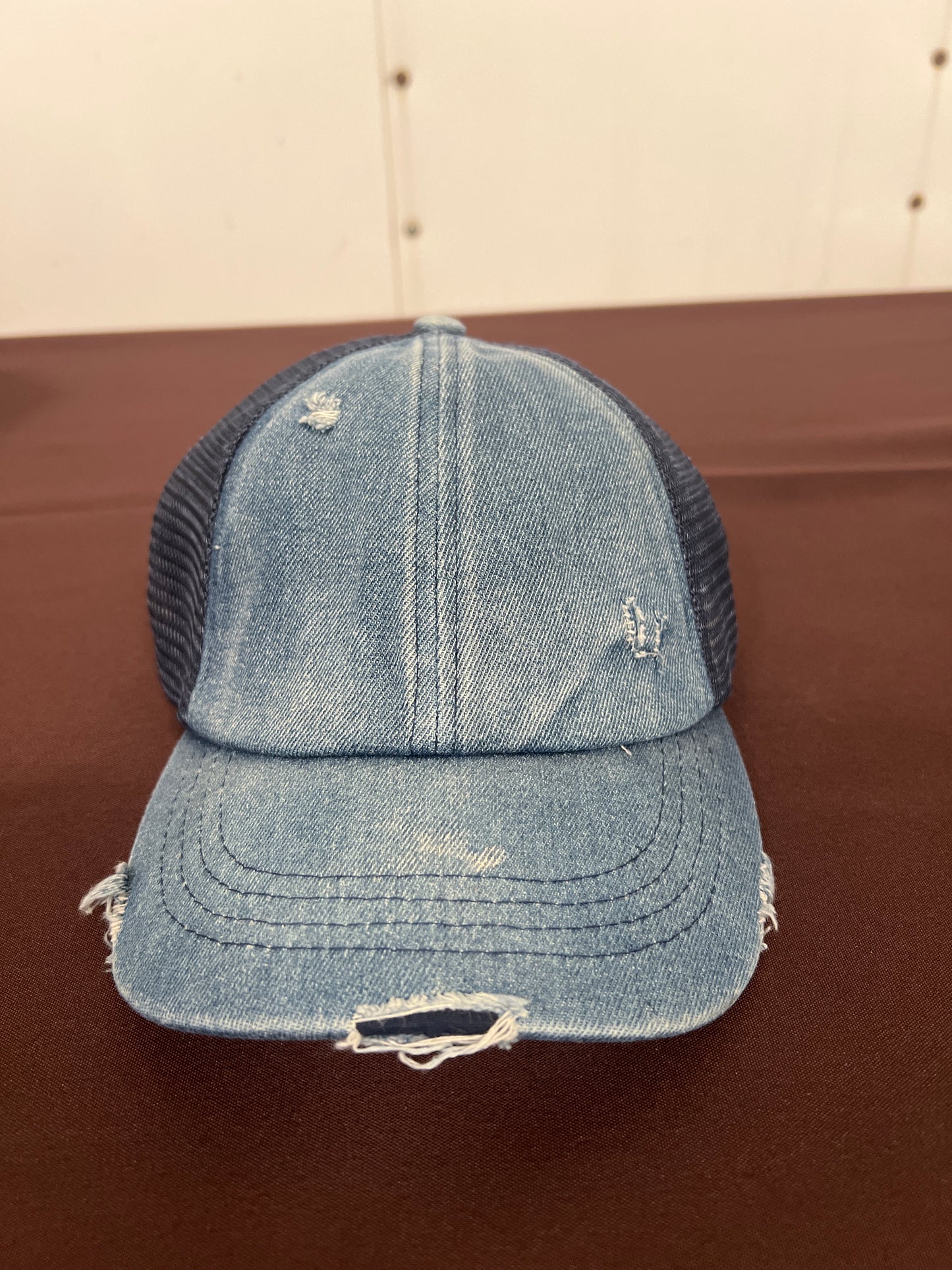 CC: Ladies Denim Criss Cross Cap