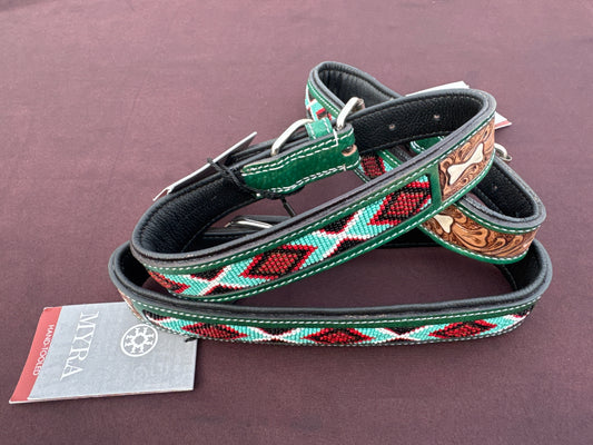 Myra Brown and Turquoise Dog Collars