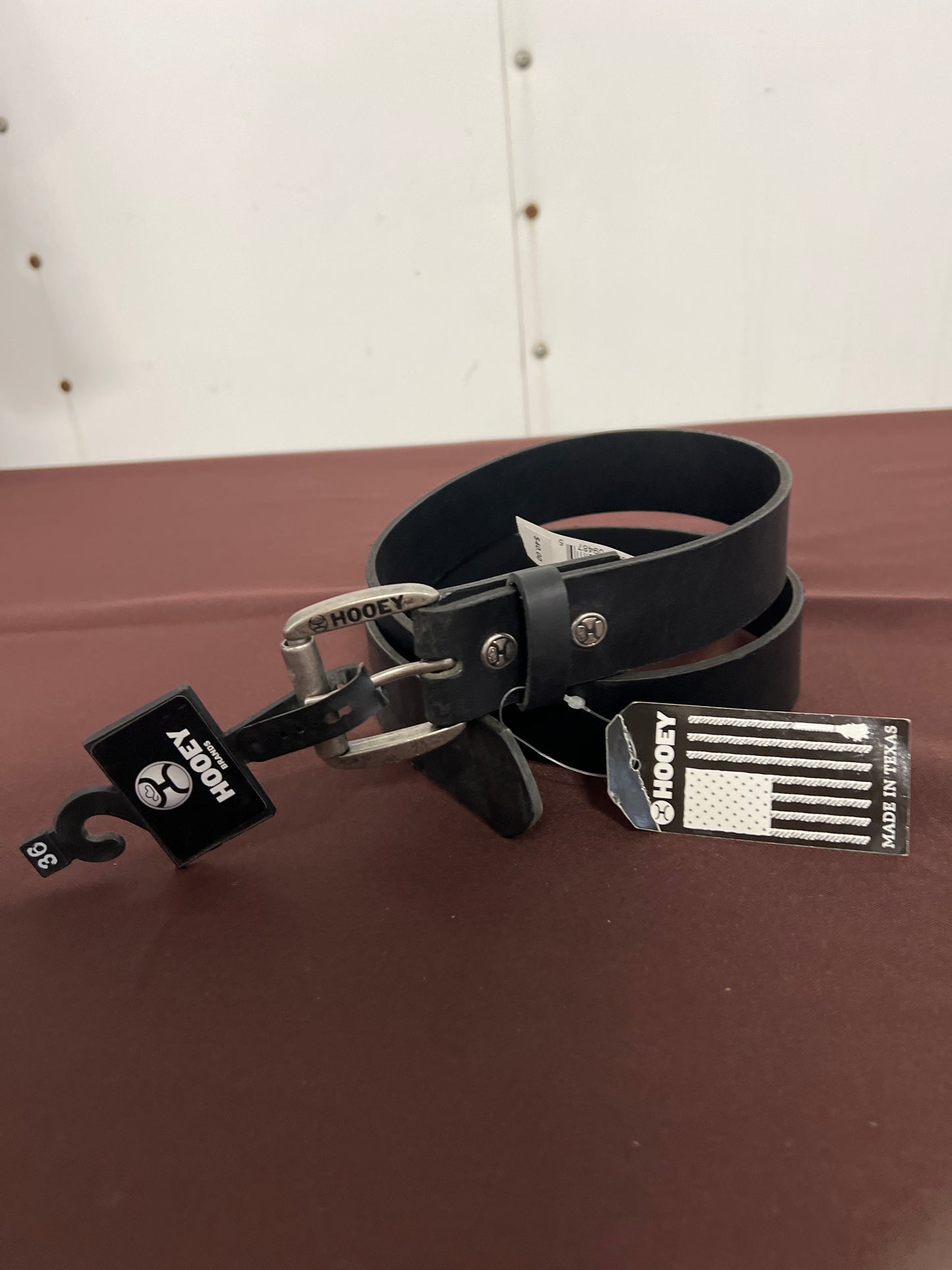 Hooey: Plain Black Belt with Silver Buckle