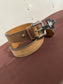Hooey: “Gibson” Natural/Brown Belt with Silver Buckle