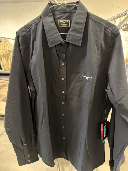 Kimes: Ladies KR Team LS Black Button up shirt