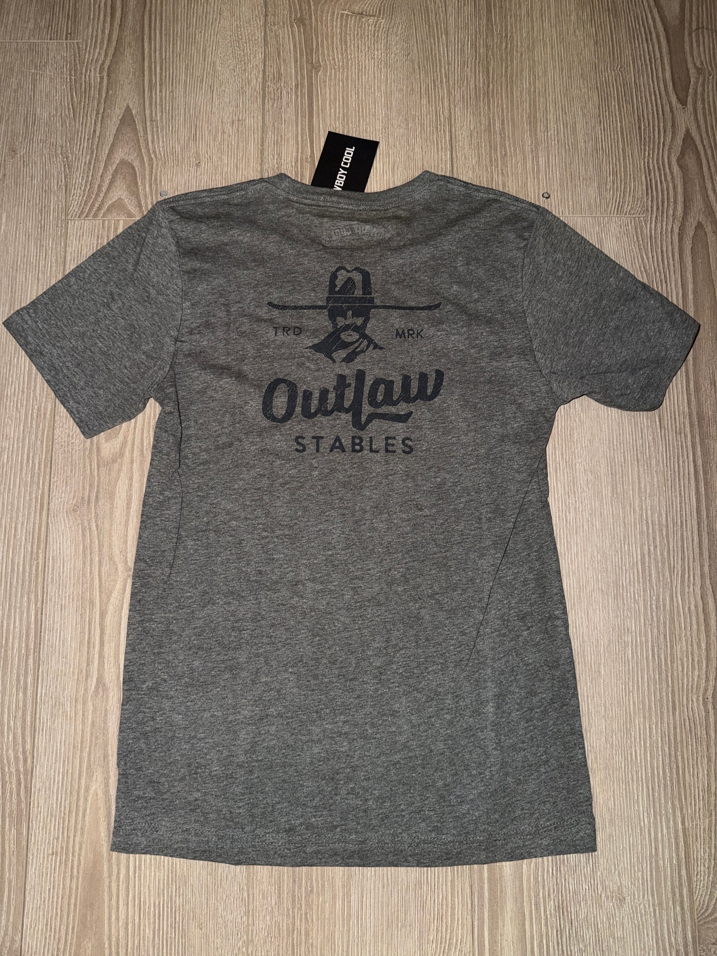 Cowboy Cool: Men’s Outlaw Stables Deep Heather T shirt