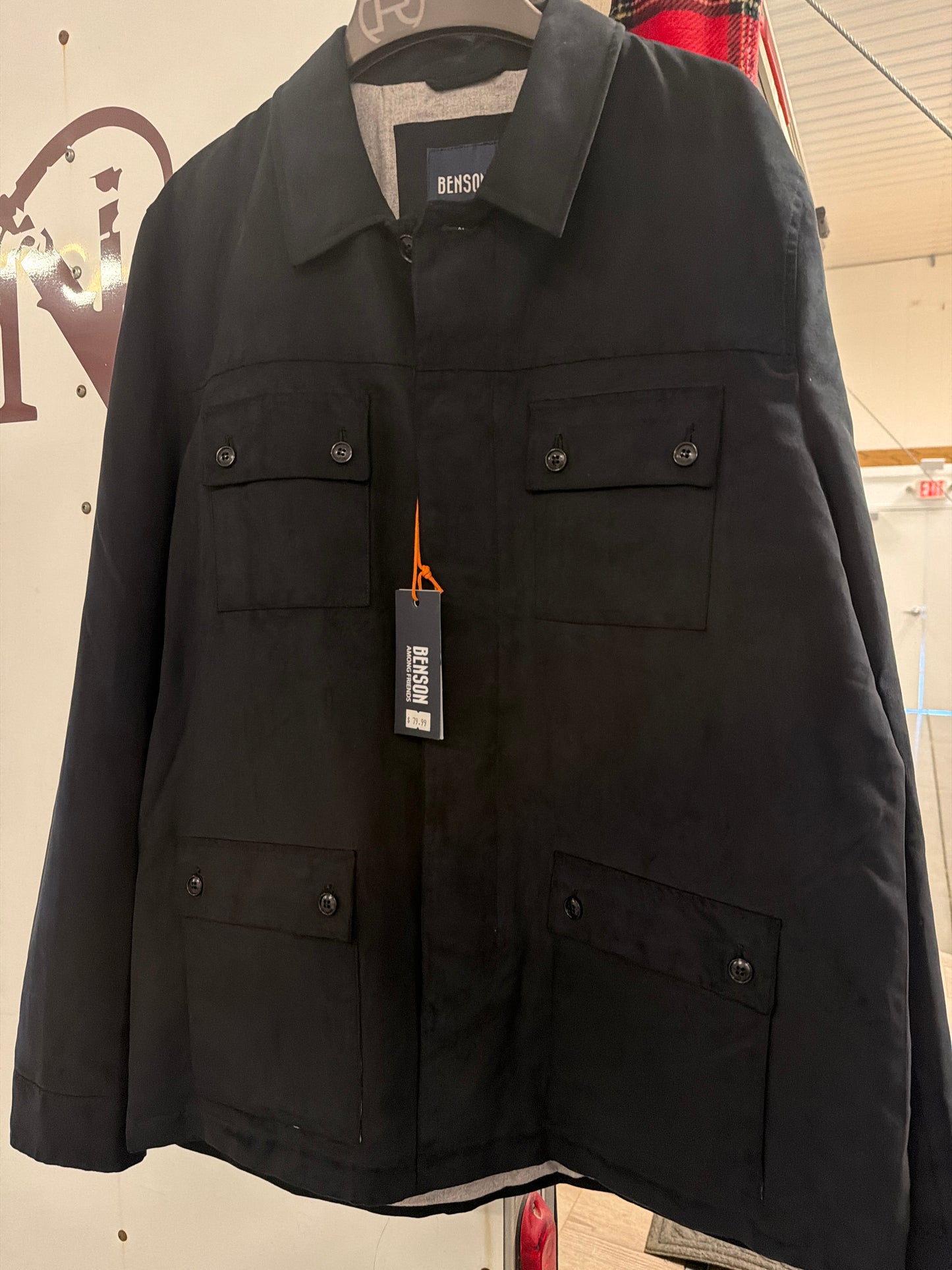Benson: Black Button Up Coat