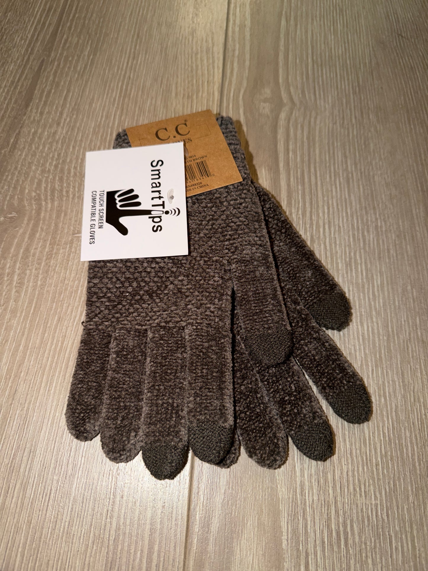 CC: Earth Brown Soft Yarn Gloves