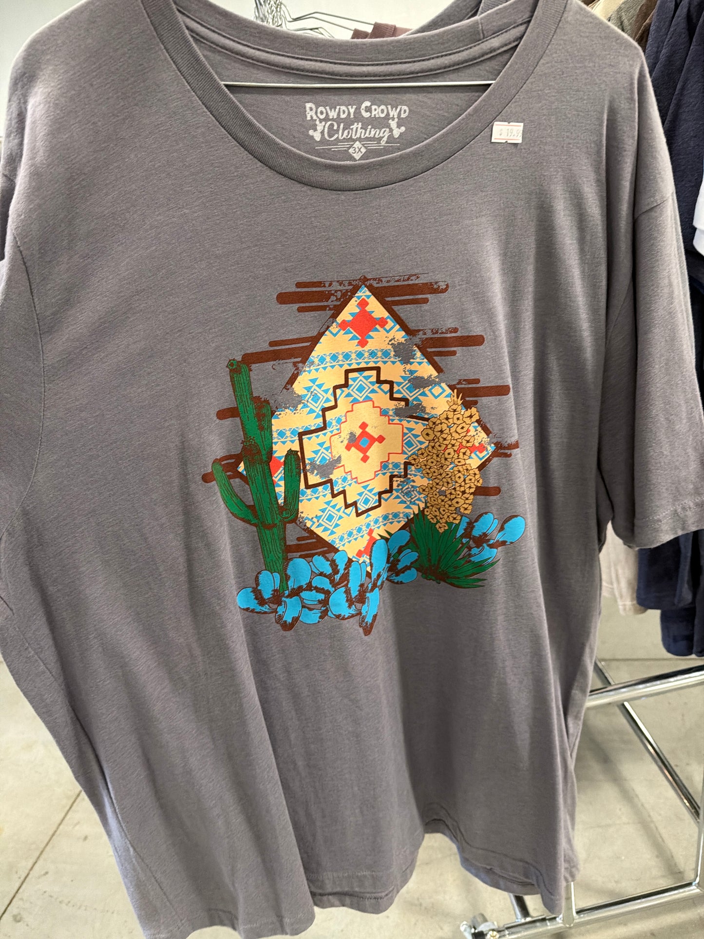 Rowdy Crowd: Ladies Purple/Grey Aztec Desert Shirt