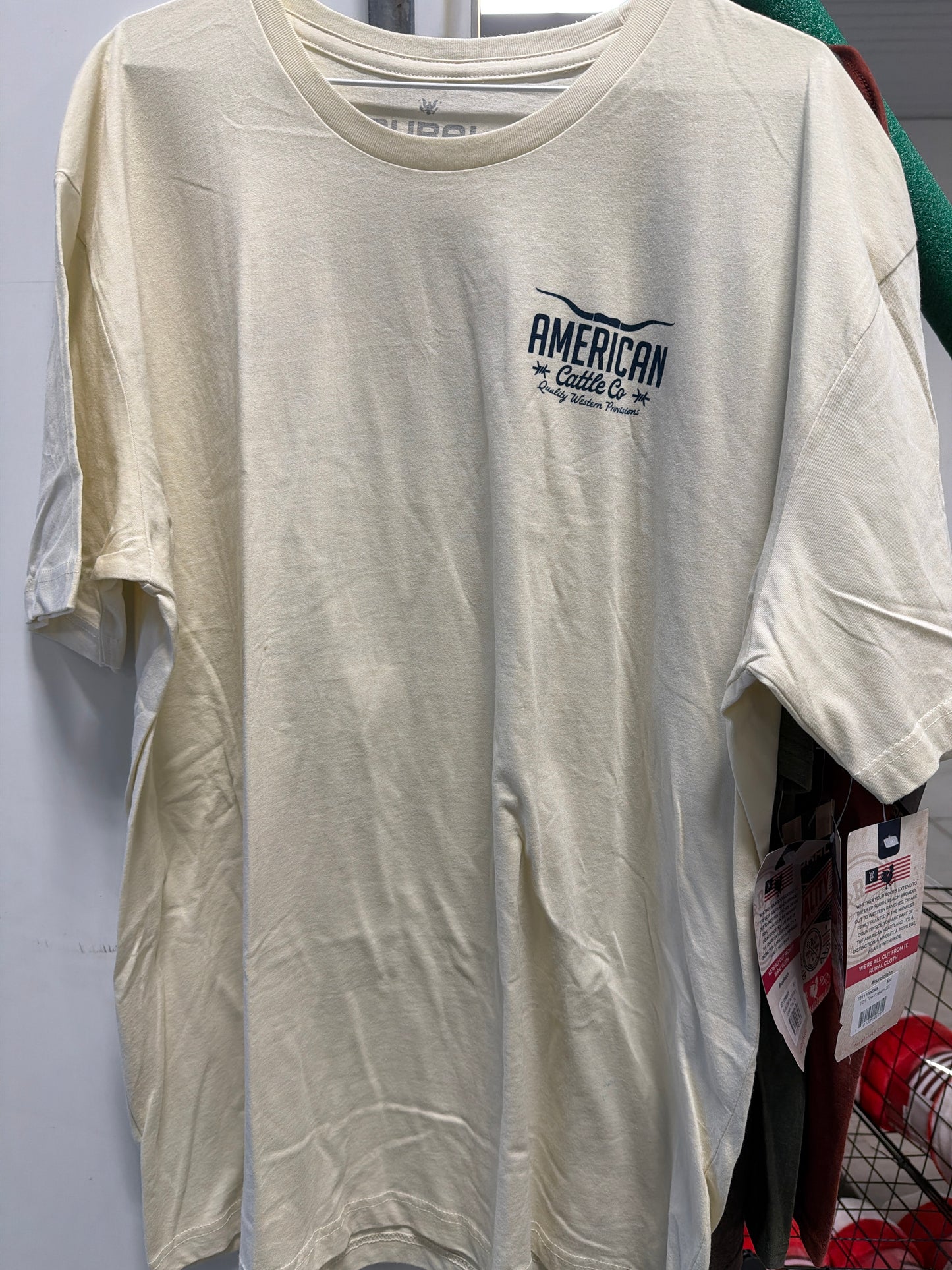 Rural: Men’s American Cattle Co. T01 Cream T shirt