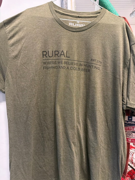 Rural: Men’s Def Military Green Forest T Shirt