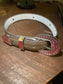 Pink jeweled large leather dog collar