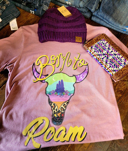 Rowdy Crowd: Born to Roam Purple Tee