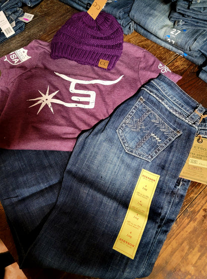 Spin Em: Ladies Purple Tee